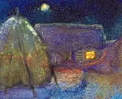 "Зимний вечер", 1993 г., 5 х 6 см