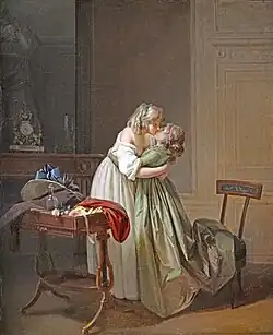 Поцелуй двух подруг. Ок. 1790. Холст, масло. Музей Коньяк-Жэ, Париж