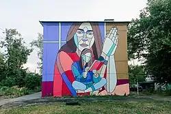 «Соль Земли», Дмитрий Аске. Мурал на жилом доме № 8 по ул. Памирская