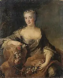 Мадемуазель Мари Пелисье в роли Флоры. 1732. Холст, масло. Лувр, Париж