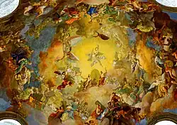 Роспись плафона главного зала Австрийской национальной библиотеки. Между 1726 и 1730. Вена