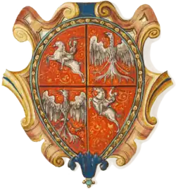 Герб Речи Посполитой —  польско-литовского государства в конце XVI — XVIII веках: польский орёл и Погоня - герб Великого княжества Литовского