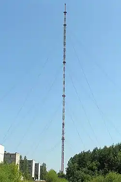 АМС Родники, высота 350 метров. Самое высокое сооружение в области