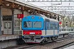 АЧ2-087 в бело-голубой окраске с голубой кабиной