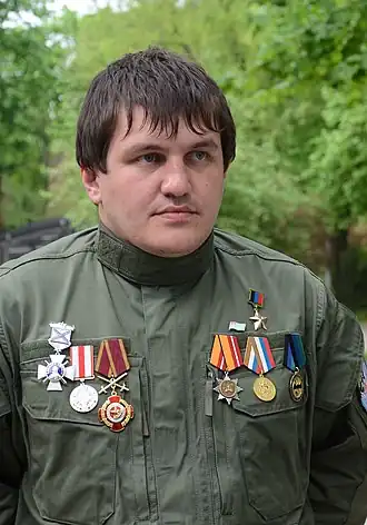 Ахра Авидзба на праздновании дня Победы в Донецке