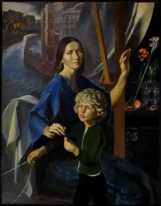 «Автопортрет с сыном», 1982