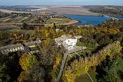Аэрофото дворца Гижицкого в Новоселице