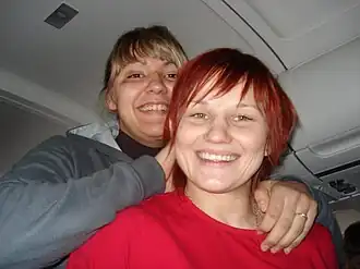 Анастасия Дмитриева (слева) с Анной Харитоновой, 2007