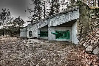 Артиллерийский полукапонир АПК-1 с двумя казематными артустановками ЗИФ-26, Сестрорецк