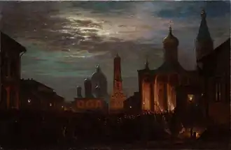 А. П. Боголюбов. «Приезд цесаревича Николая Александровича в Симбирск», 1863.