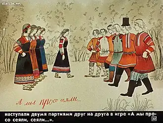 Кадр из диафильма Анны Некрыловой «Русские народные крестьянские праздники и обряды»