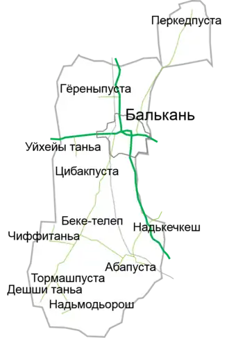 Балькань на карте