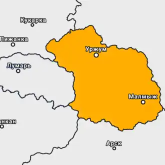 Карта Малмыжского княжества на 1436 год