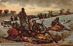 Бивуак отступающей армии Наполеона