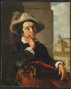 Молодой музыкант в глубоких мыслях перед кремлёвскими стенами (1849)