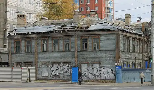 Вид на флигель усадьбы Самгина с Сенной площади, 2020 год