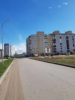 Микрорайон Борисовичи. Улица Михаила Егорова (ЖК «Победа»). Вид со стороны ул. Завеличенской.