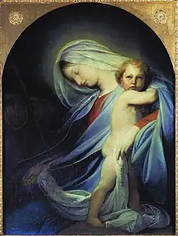 Богоматерь с младенцем, отдыхающая на пути в Египет (1838)