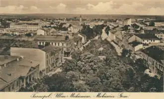 Вид с башни приходского костела, 1918.