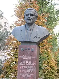 Памятник Цицину Н.В. (угол ул. Вавилова)