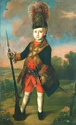 Великий князь Павел в форме сержанта гренадерской роты лейб-гвардии Измайловского полка