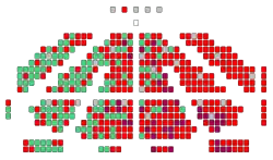 Распределение депутатов по партиям в зале проведения заседаний