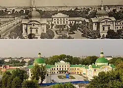 Вид на площадь Революции(Соборную) создания медицинского института. 1965 и 2015гг.