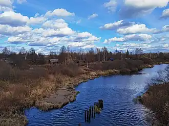 Вид на остовы старого моста через р.Керженец