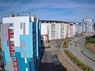 Вид улицы Строителей, октябрь 2019 года.