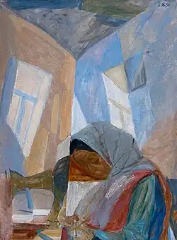 Владимир Жуков. Швея. холст, масло. 1990