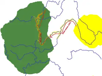 Карта нападения вогуличей на Пермь 1481-го года