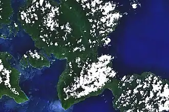 Вулкан Амасинг. Снимок НАСА (Landsat).
