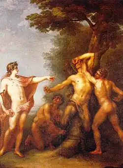 Аполлон, повелевающий сатирам привязать Марсия к дереву