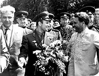 Гагарин в Калуге, 13.06.1961. Слева от него на фото - Г. А. Супрун