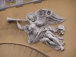 И. Теребенев. «Гений Славы, трубящий победу» на северном фасаде Адмиралтейства