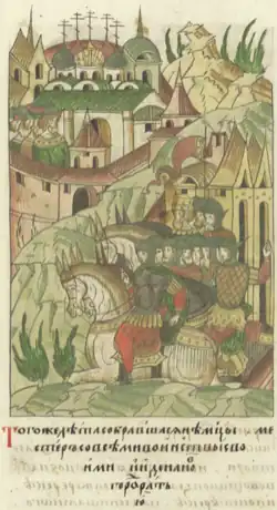 Магистр с войском едет к Новгороду