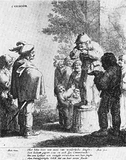 Гравюра на картине де Ле Мотта «Полотно с гравюрой Яна Бота в жанре обманки»