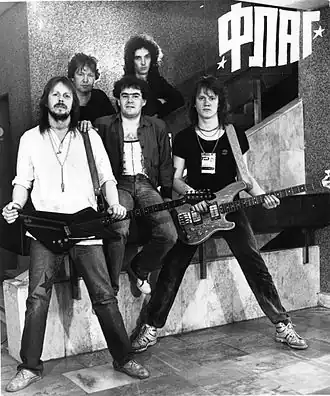 Верхний ряд: Александр Попов, Владимир Коровин.Нижний ряд: Сергей Курзанов, Игорь Захаров, Лев Шутылев