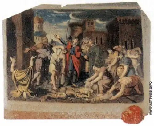 Эскиз несохранившейся картины «Кузьма Минин на Нижегородской площади» (1812)