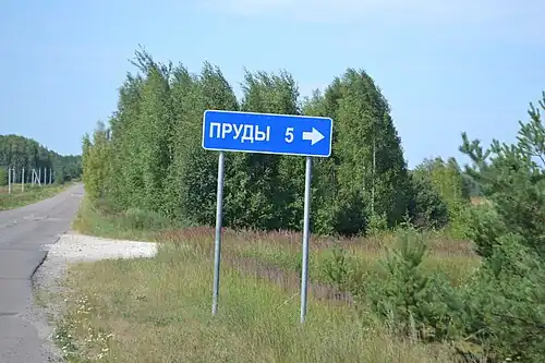 Дорожный указатель на деревню