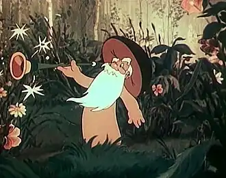 Старик-боровик дарит Жене дудочку