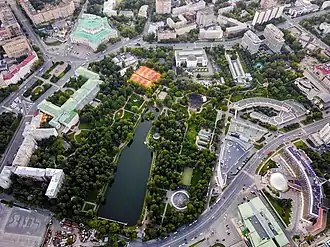 Вид на Екатерининский парк с квадрокоптера