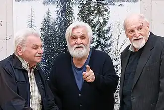 Художники Анатолий Елисеев, Николай Устинов и Анатолий Иткин в Российской государственной детской библиотеке.