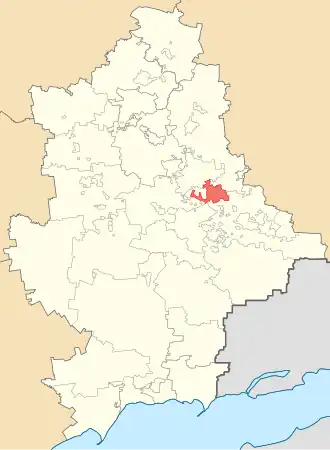 Енакиевский городской совет на карте