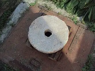 Жёрнов (нижняя часть). Россия, Казань (найден в деревне Боровое Матюшино во время маловодья на берегу реки Волга).