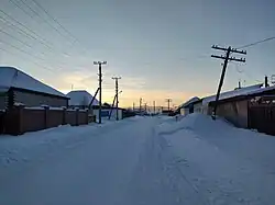 Переулок в частной застройке посёлка. Январь 2023