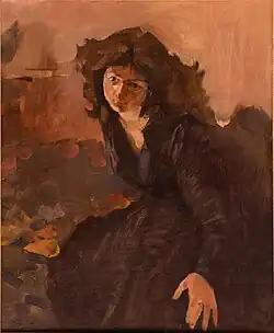 "... А с детства была крылатой". Холст, масло, 42 х 35 см, 1990 год