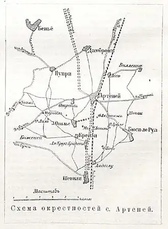 Схема окрестностей театра военных действий