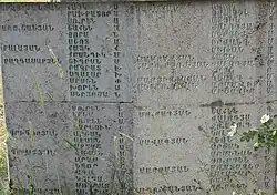 Список имён участников Великой Отечественной войны из села. Фото май 2010 г.