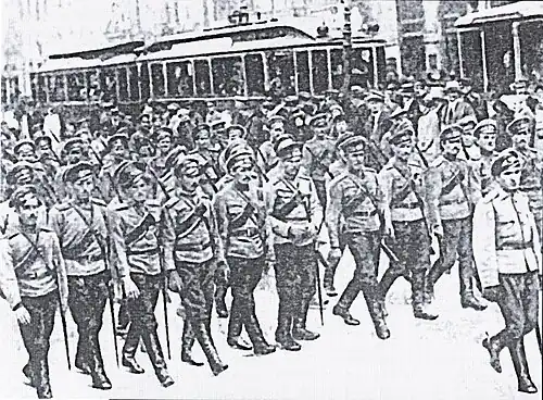 Лояльные Временному правительству казачьи части, вошедшие в Петроград в июле 1917 года